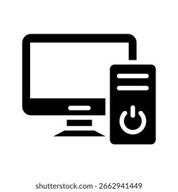 Vector De Iconos De Computadora Del Conjunto De Líneas De Gestión Empresarial
