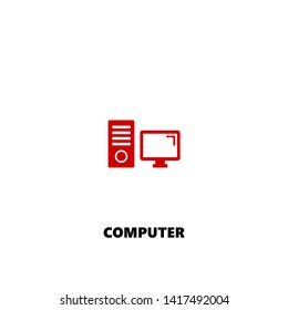 computer icon. computer vector design. sign design. red color