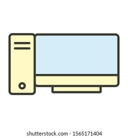 Computer icon vector design template on white background