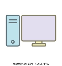 Computer icon vector design template on white background