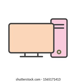 Computer icon vector design template on white background