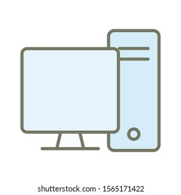 Computer icon vector design template on white background