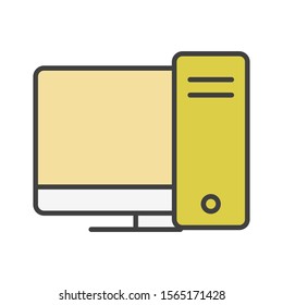 Computer icon vector design template on white background