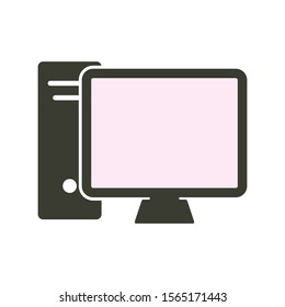 Computer icon vector design template on white background