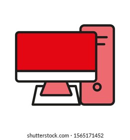 Computer icon vector design template on white background