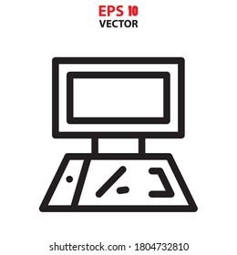 Computer icon vector. Design tools icon concept for app or website. Eps 10 vector illustration.