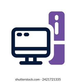 computer icon. vector dual tone icon for your website, mobile, presentation, and logo design.