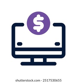 computer icon. vector dual tone icon for your website, mobile, presentation, and logo design.