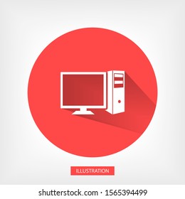 Computer icon. Vector  Eps 10 . Lorem Ipsum Flat Design 