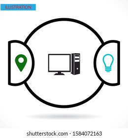 Computer icon. Vector Eps 10 . Lorem Ipsum Flat Design