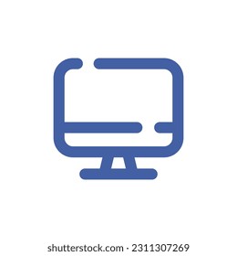 Computer icon vector. Computer flat style isolated on a white background - stock vector.	