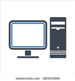 Computer icon. Vector & glyph