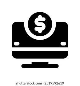 computer icon. vector glyph icon for your website, mobile, presentation, and logo design.