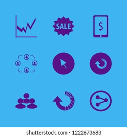 computer icon. computer vector icons set graph, sale, people and share sign