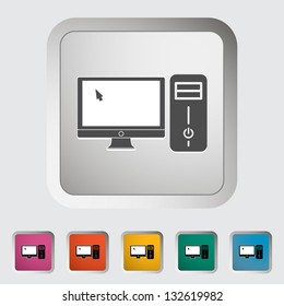 Computer icon. Vector illustration.