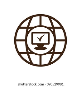  Computer icon, vector illustration. 