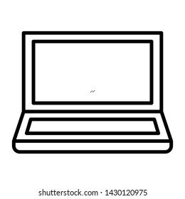 Computer Icon, Vector Illustration, Business Outline
