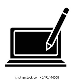 Computer Icon, Vector Illustration, Business Glyph