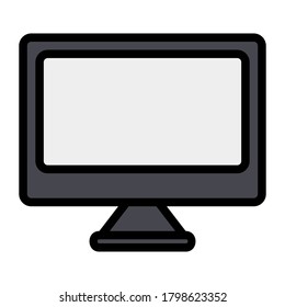 Computer icon vector illustration in Filled Line style for any projects, use for website mobile app presentation
