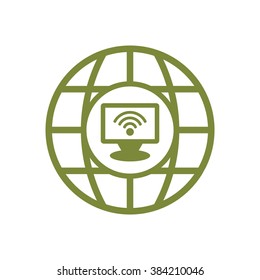  Computer icon, vector illustration. Flat design style