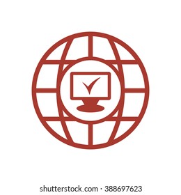  Computer icon, vector illustration. Flat design style