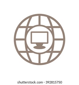  Computer icon, vector illustration.  Flat design style