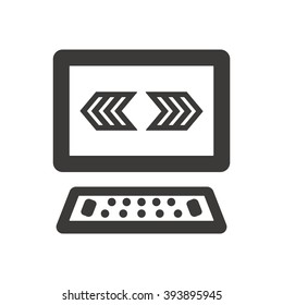 computer  icon, vector illustration. Flat design style