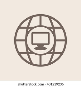  Computer icon, vector illustration.  Flat design style