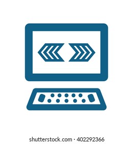 computer  icon, vector illustration. Flat design style