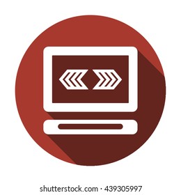computer  icon, vector illustration. Flat design style