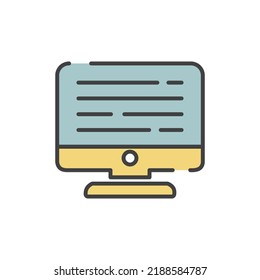 computer icon vector illustration logo template for many purpose. Isolated on white background. full color cartoon