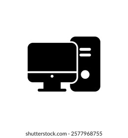 Computer icon vector illustration. computer monitor sign and symbol