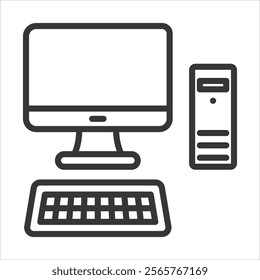 Computer Icon Vector Illustration Outline Style