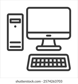 Computer Icon Vector Illustration Outline