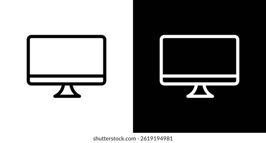 Icono de la computadora. Ilustración vectorial, pictograma aislado. editable