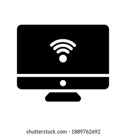 Computer icon vector illustration in solid style about internet of things for any projects, use for website mobile app presentation