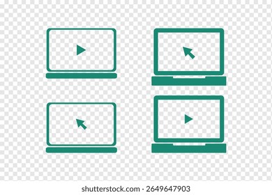  computer icon vector Laptop icon set. Laptop icons set. Laptop different style. collection Laptops or notebook computer. Flat and line icon - stock vector. eps 10