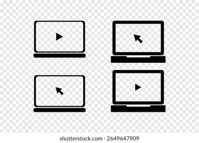  computer icon vector Laptop icon set. Laptop icons set. Laptop different style. collection Laptops or notebook computer. Flat and line icon - stock vector. eps 10