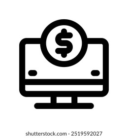 computer icon. vector line icon for your website, mobile, presentation, and logo design.