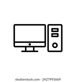 Computer icon vector. computer monitor icon vector.