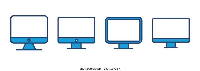 Computer icon vector. computer monitor icon vector.