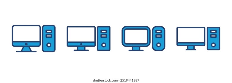 Computer icon vector. computer monitor icon vector.
