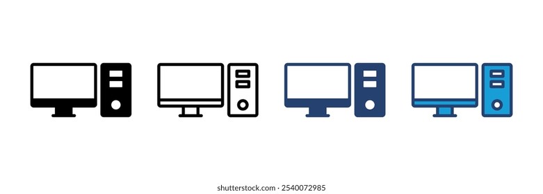 Vektorsymbol des Computers. Symbolvektor des Computerbildschirms.