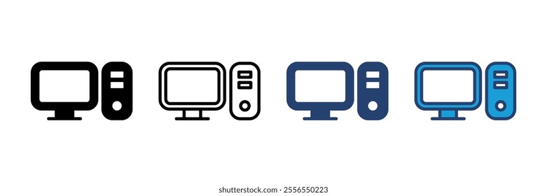 Computer icon vector. computer monitor icon vector.