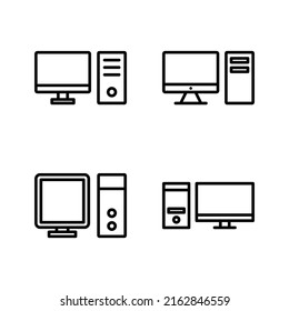 Computer icon vector. computer monitor sign and symbol