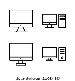 Computer icon vector. computer monitor sign and symbol