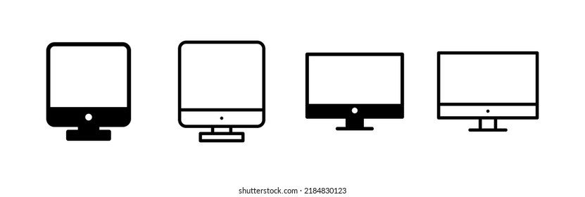 Computer icon vector. computer monitor sign and symbol