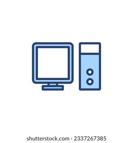 Computer icon vector. computer monitor sign and symbol