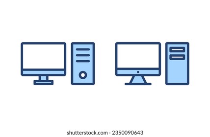 Computer icon vector. computer monitor sign and symbol