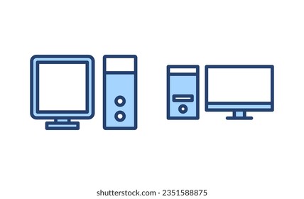 Computer icon vector. computer monitor sign and symbol
